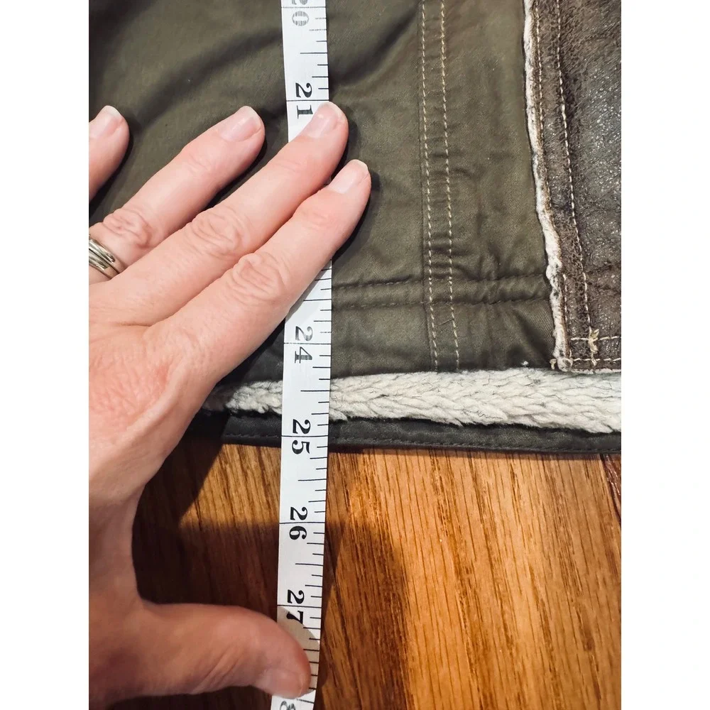 KUHL Women's Olive Green Faux Fur Trim Hooded Fleece Lined Jacket Small